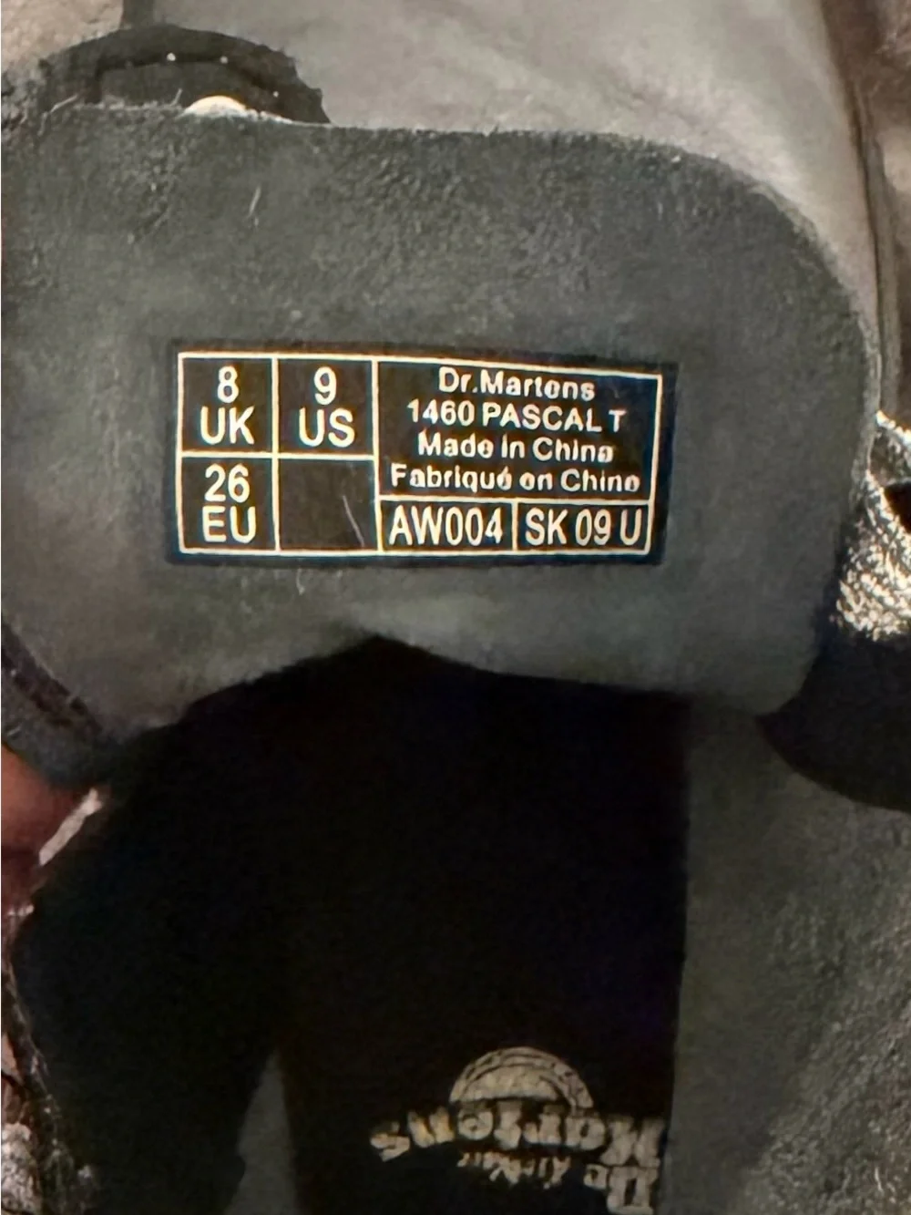 Dr. Martens - 1460 Pascal - Little Kids 9 - Gunmetal Grey Color - Metallic Laces
